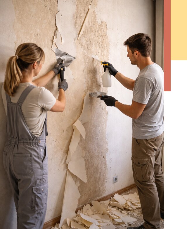 Снятие старых обоев в Щелково от 5462 руб. под ключ недорого | ОТДЕЛОЧНИК-Щлк