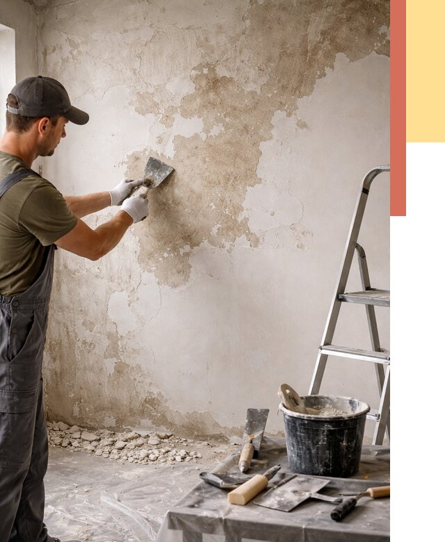 Снятие старой шпаклевки в Щелково от 1925 руб. — быстро и недорого | ОТДЕЛОЧНИК-Щлк