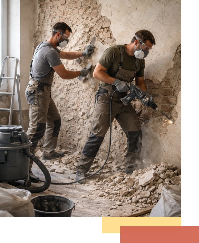 Демонтаж штукатурки со стен в Щелково быстро и аккуратно