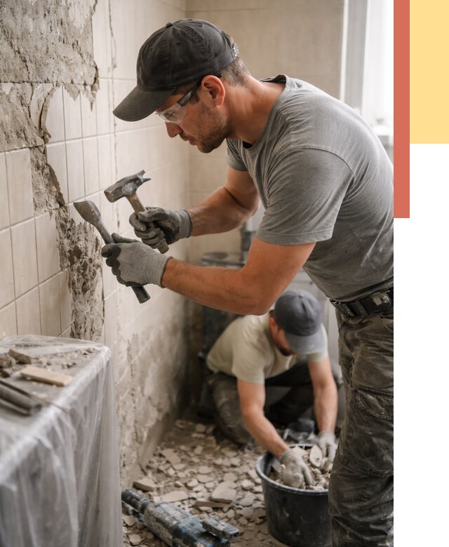 Демонтаж плитки со стен в Щелково от 884 руб. — быстро и недорого | ОТДЕЛОЧНИК-Щлк