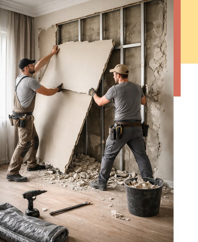 Демонтаж гипсокартона со стен в Щелково от 364 руб. — услуги демонтажа | ОТДЕЛОЧНИК-Щлк