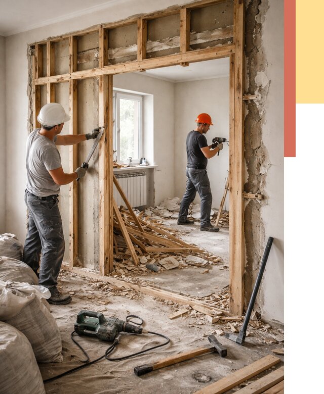 Демонтаж деревянных перегородок в Щелково от 3329 руб. — быстро и недорого | ОТДЕЛОЧНИК-Щлк