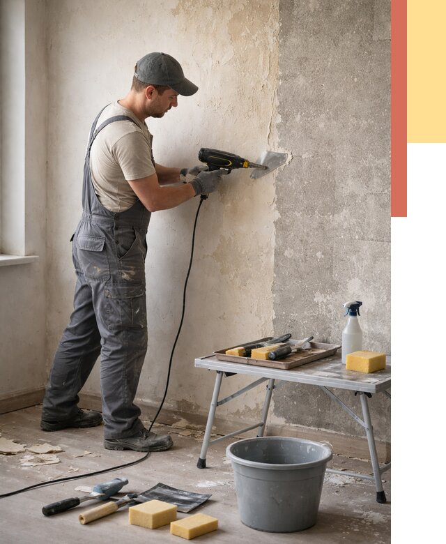 Очистка стен от клея в Щелково от 1925 руб. — снятие и удаление клея со стен | ОТДЕЛОЧНИК-Щлк