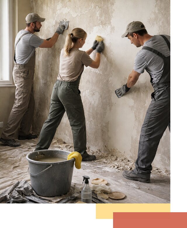 Очистка стен от клея и грунтовки в Щелково качественно и быстро