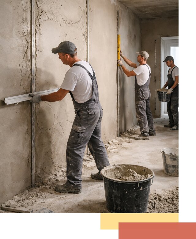 Штукатурка стен по маякам в Щелково — точная и ровная поверхность