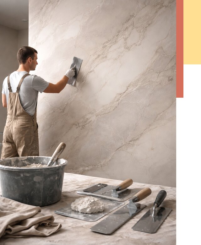 Декоративная штукатурка под мрамор в Щелково от 2913 руб./м² — быстро и недорого | ОТДЕЛОЧНИК-Щлк