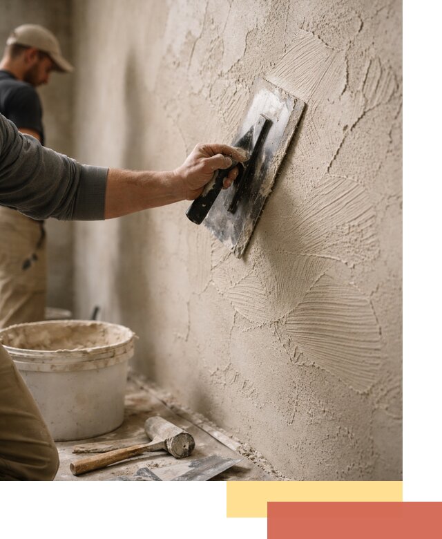 Фактурная штукатурка стен в Щелково — монтаж, отделка, реставрация