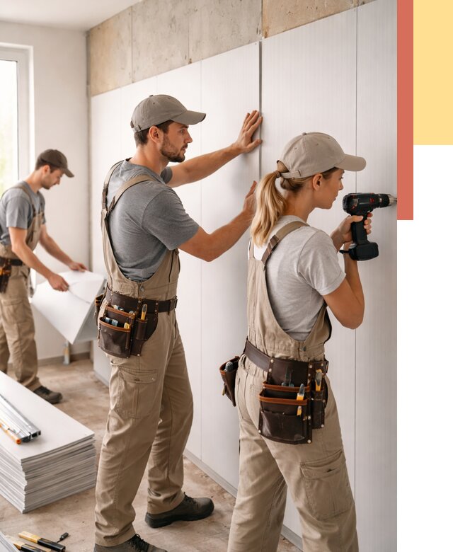 Монтаж ПВХ панелей на стены в Щелково от 468 руб/м2 — быстро и недорого | ОТДЕЛОЧНИК-Щлк