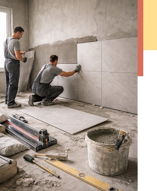 Облицовка стен керамогранитом в Щелково от 4369 руб./м² — услуги под ключ | ОТДЕЛОЧНИК-Щлк