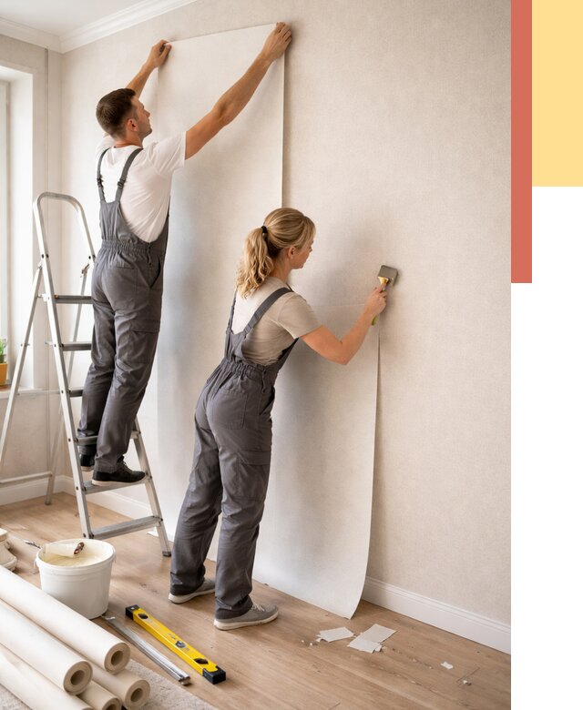 Поклейка флизелиновых обоев в Щелково от 6242 руб. | Быстро и недорого — ОТДЕЛОЧНИК-Щлк