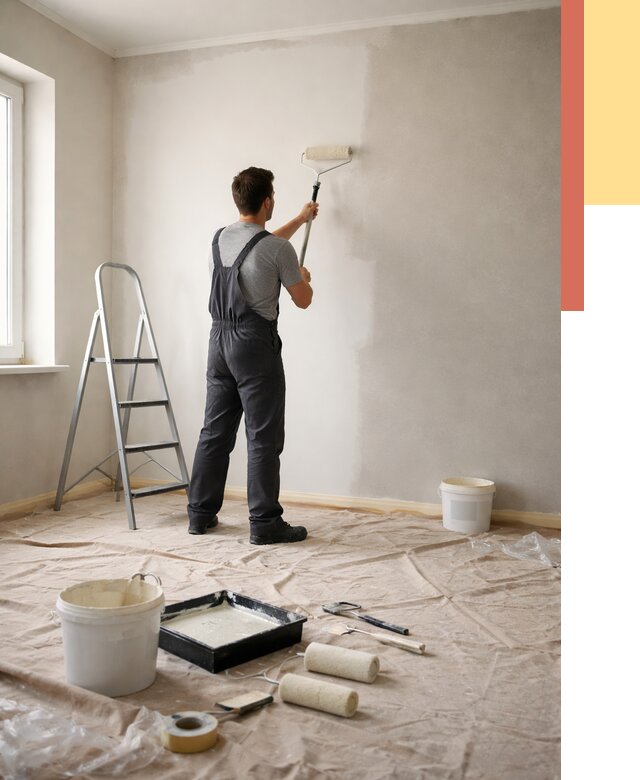 Покраска стен моющейся краской в Щелково от 364 руб./м² — быстро и недорого | ОТДЕЛОЧНИК-Щлк