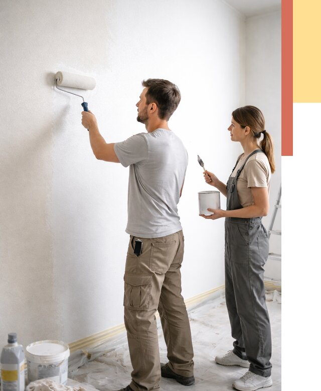 Окраска стен по стеклохолсту в Щелково от 4681 руб/м² под ключ | ОТДЕЛОЧНИК-Щлк