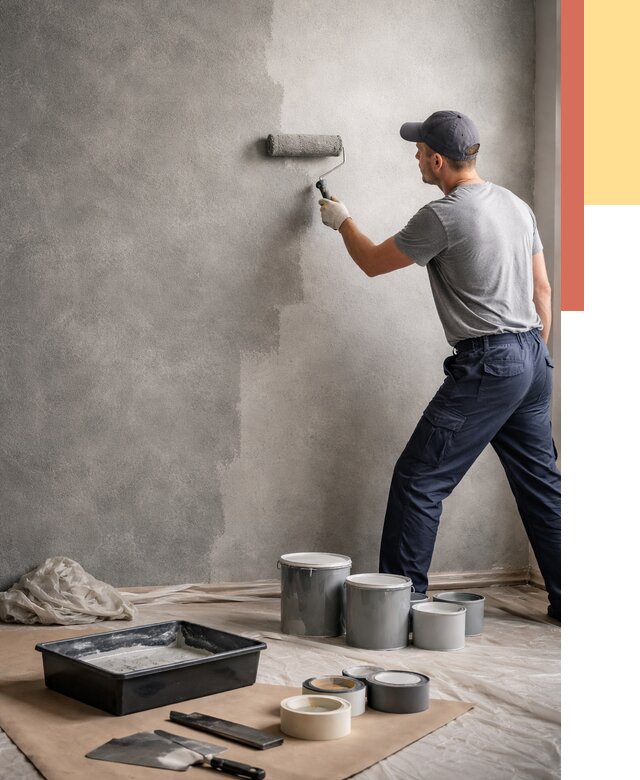 Покраска стен под бетон в Щелково от 676 руб. за м2 — быстро и недорого | ОТДЕЛОЧНИК-Щлк