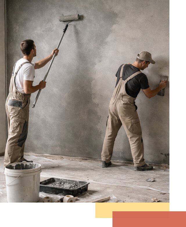 Покраска стен под бетон в Щелково профессионально и недорого