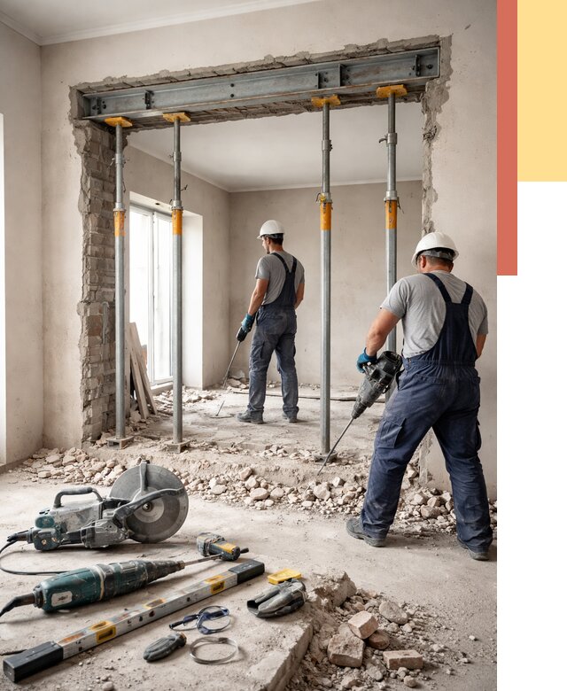 Прорезка проема в стене в Щелково от 4681 руб. — быстро и недорого | ОТДЕЛОЧНИК-Щлк