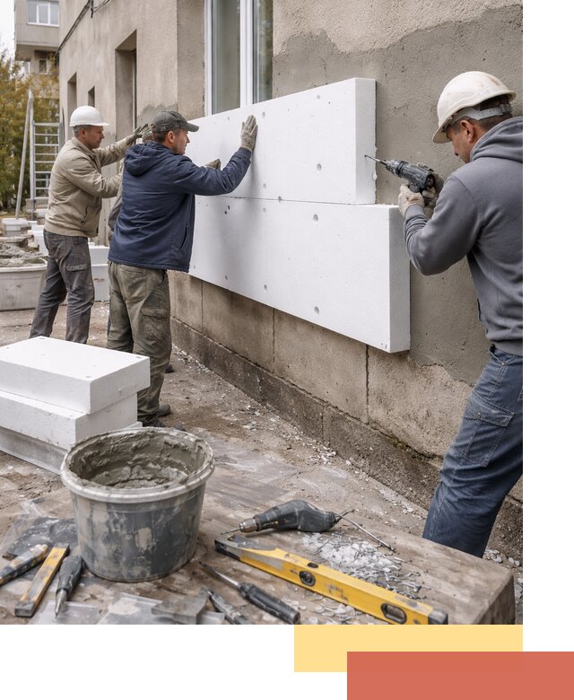 Утепление наружных стен пенопластом в Щелково