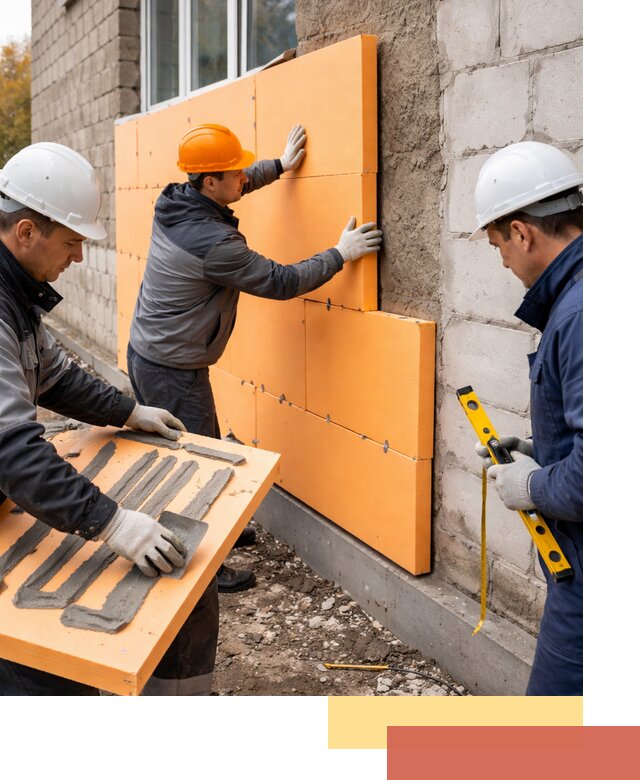 Утепление фасада пеноплексом под ключ в Щелково