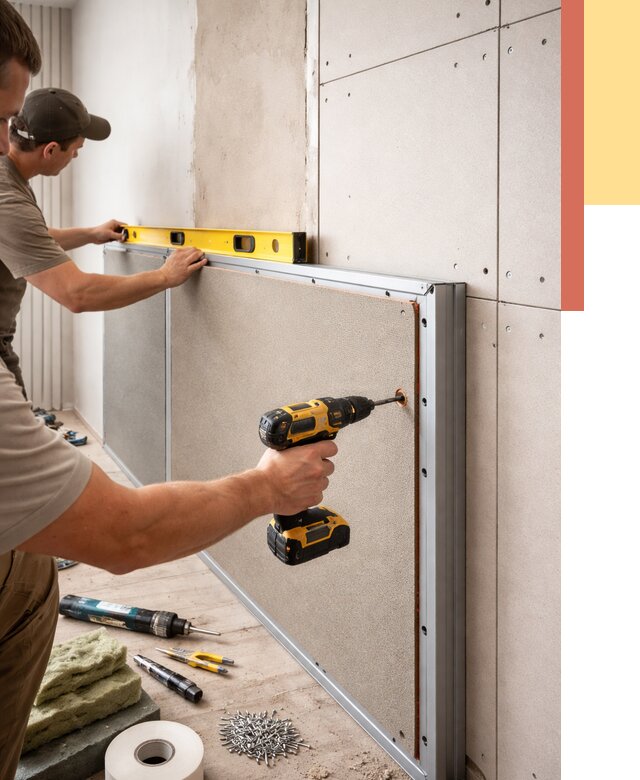 Шумоизоляция стен панелями ЗИПС в Щелково от 2289 руб./м² под ключ | ОТДЕЛОЧНИК-Щлк