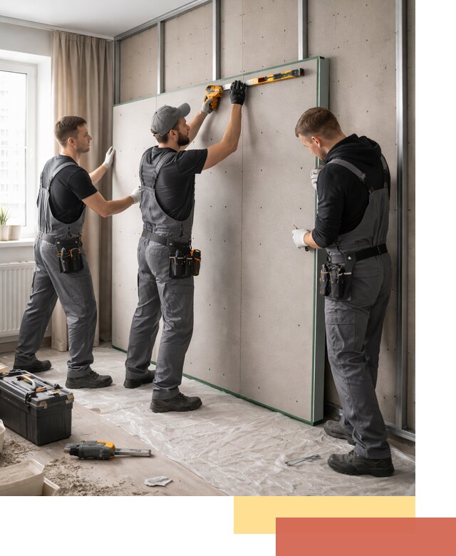 Шумоизоляция стен панелями ЗИПС в Щелково для жилых и коммерческих помещений