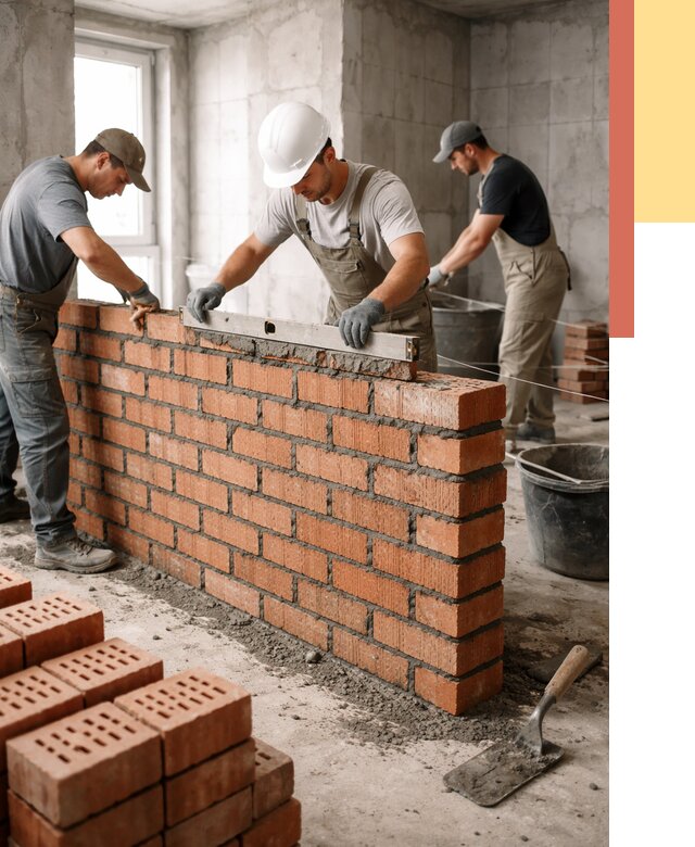 Кладка перегородок из кирпича в Щелково от 3641 руб. за м² | ОТДЕЛОЧНИК-Щлк