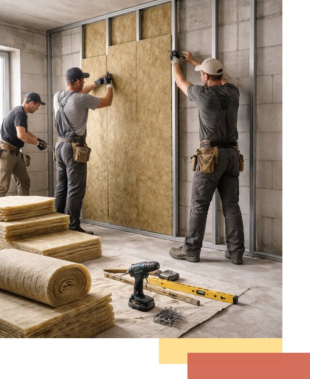 Шумоизоляция перегородок из блоков в Щелково — монтаж и защита шумоизоляцией