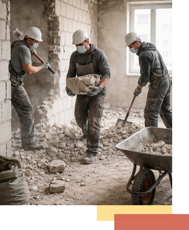 Демонтаж блочных перегородок в Щелково быстро и аккуратно