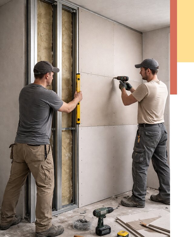 Монтаж двухслойной перегородки из гипсокартона в Щелково от 1508 руб. | ОТДЕЛОЧНИК-Щлк