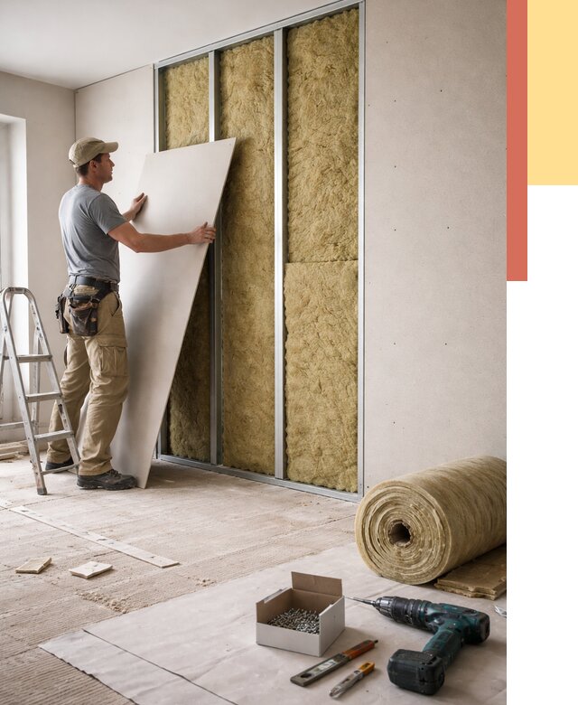 Перегородка из гипсокартона с шумоизоляцией в Щелково от 3246 руб. | ОТДЕЛОЧНИК-Щлк