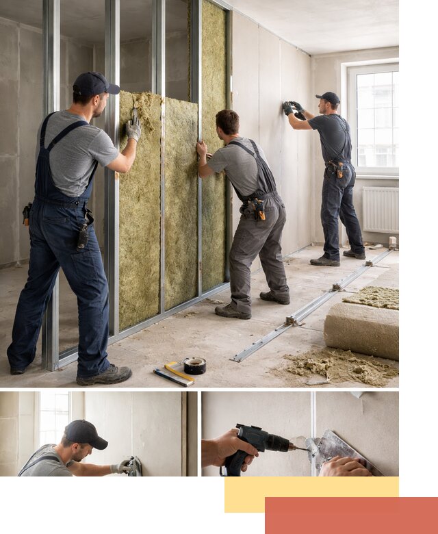 Перегородка из гипсокартона с шумоизоляцией в Щелково — монтаж под ключ