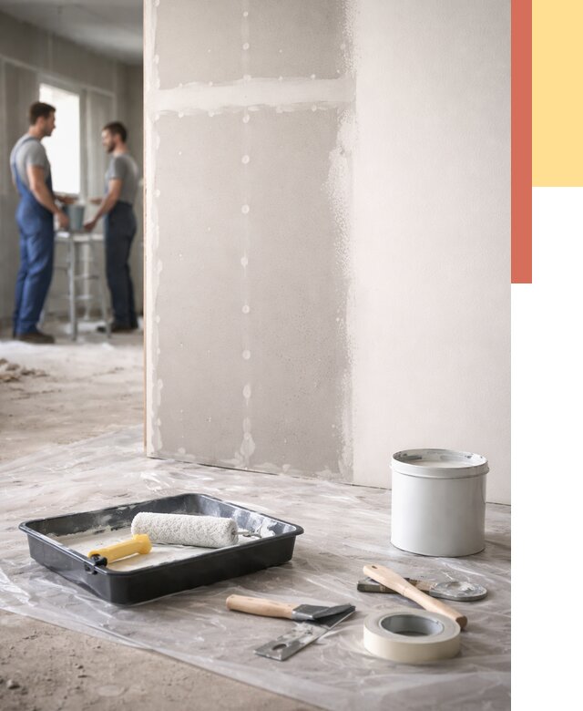 Покраска перегородок из гипсокартона в Щелково от 4681 руб. под ключ | ОТДЕЛОЧНИК-Щлк