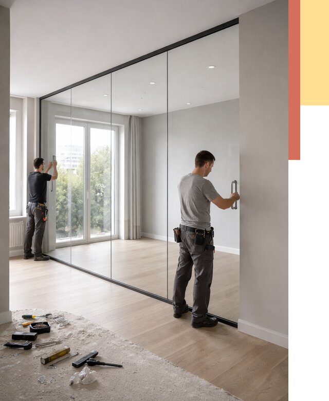 Изготовление стеклянных перегородок в Щелково от 12848 руб. под ключ | ОТДЕЛОЧНИК-Щлк