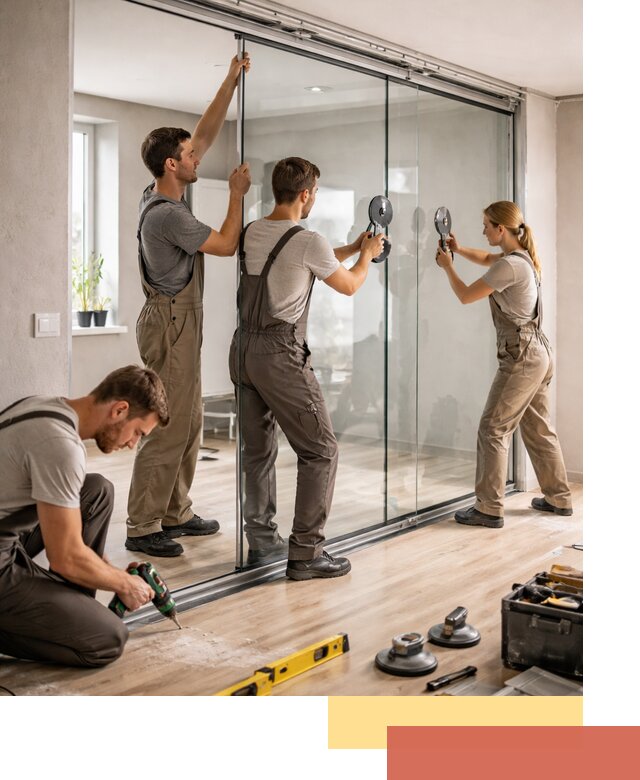 Изготовление стеклянных перегородок на заказ в Щелково