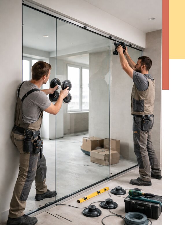 Монтаж стеклянных перегородок в Щелково от 6762 руб. | ОТДЕЛОЧНИК-Щлк