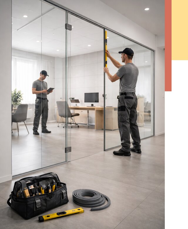 Цельностеклянные перегородки под ключ в Щелково от 9883 руб. — монтаж и цены | ОТДЕЛОЧНИК-Щлк