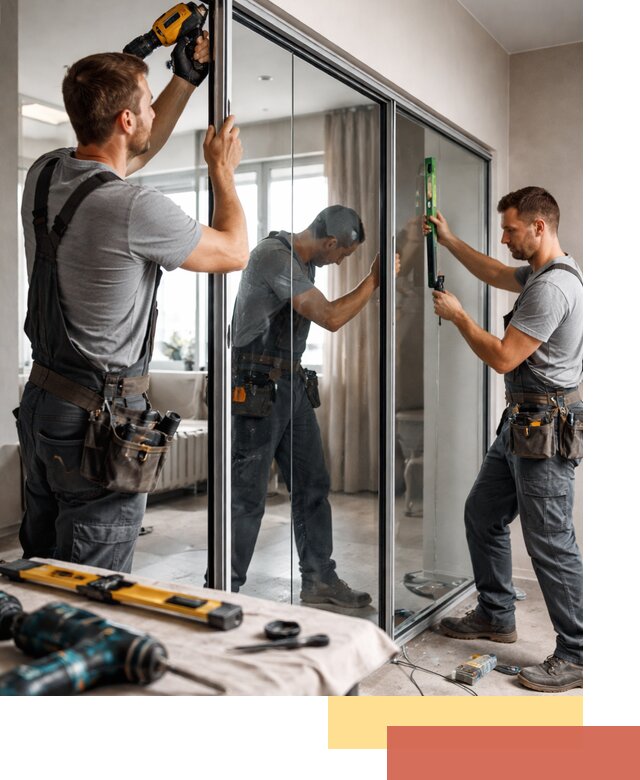 Каркасные стеклянные перегородки под ключ в Щелково