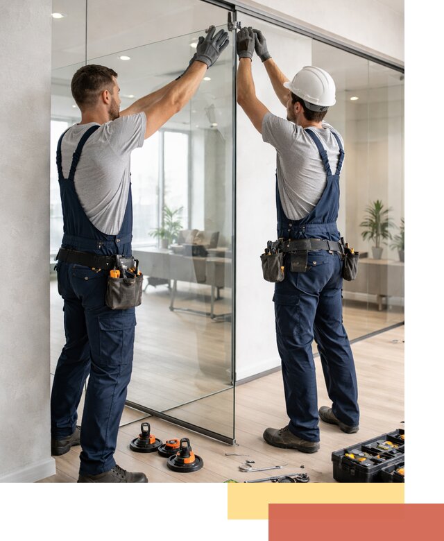 Безрамные стеклянные перегородки под ключ в Щелково