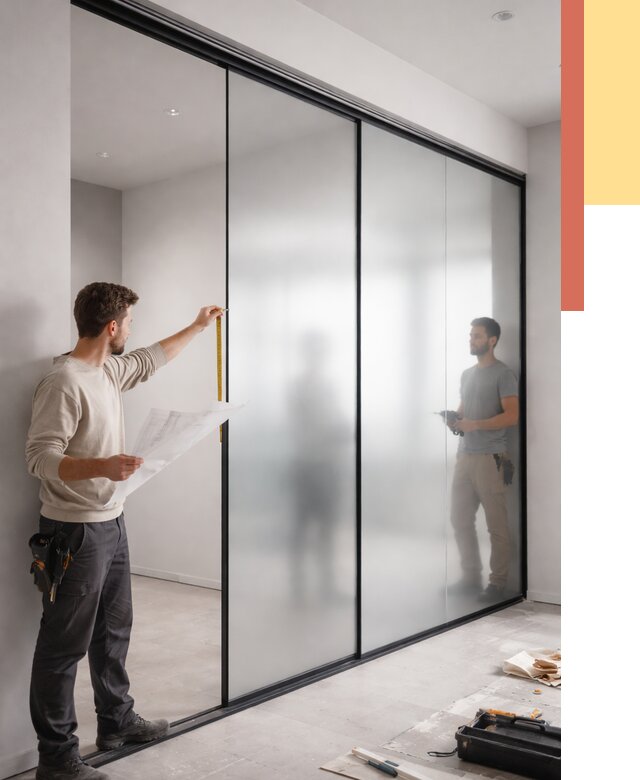 Матовые стеклянные перегородки в Щелково от 8843 руб. — монтаж и установка | ОТДЕЛОЧНИК-Щлк