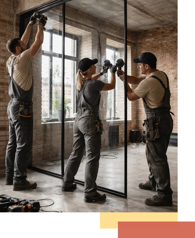 Стеклянные перегородки лофт — изготовление и монтаж в Щелково