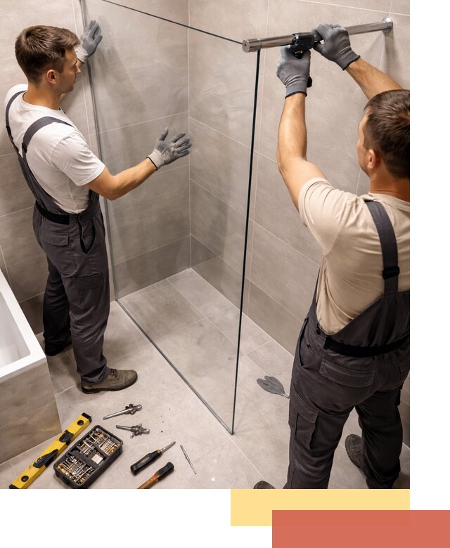 Стеклянные перегородки для душа в Щелково — изготовление и монтаж