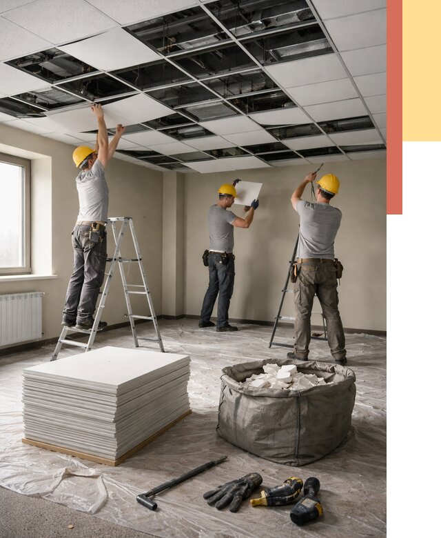 Демонтаж потолка Армстронг в Щелково от 4681 руб. быстро и недорого | ОТДЕЛОЧНИК-Щлк