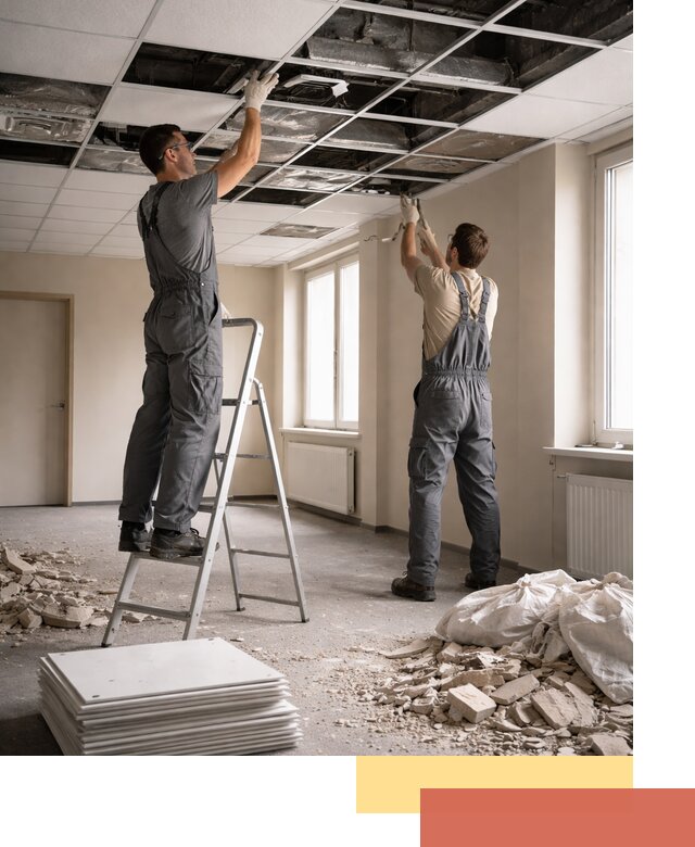 Демонтаж потолков Армстронг профессионально в Щелково