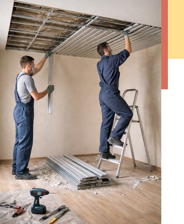 Демонтаж реечного потолка в Щелково от 4681 руб. быстро и недорого | ОТДЕЛОЧНИК-Щлк