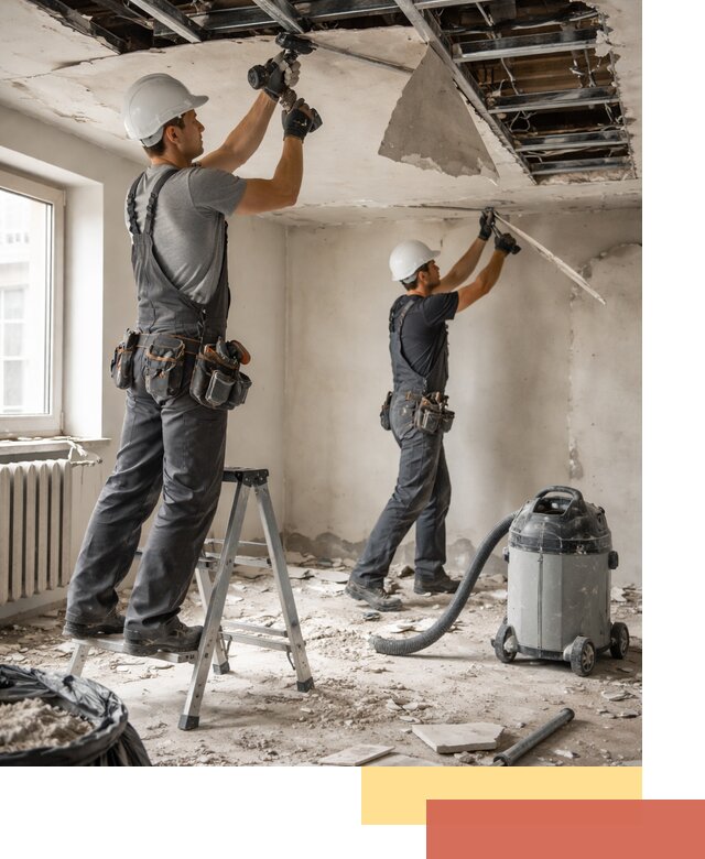 Демонтаж гипсокартонного потолка в Щелково быстро и аккуратно