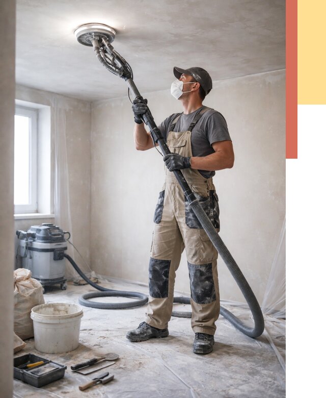 Шлифовка потолка в Щелково от 3641 руб. — услуги шлифования потолка | ОТДЕЛОЧНИК-Щлк