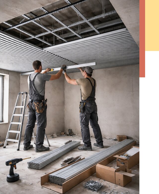 Монтаж реечного потолка в Щелково от 4681 руб. под ключ | ОТДЕЛОЧНИК-Щлк