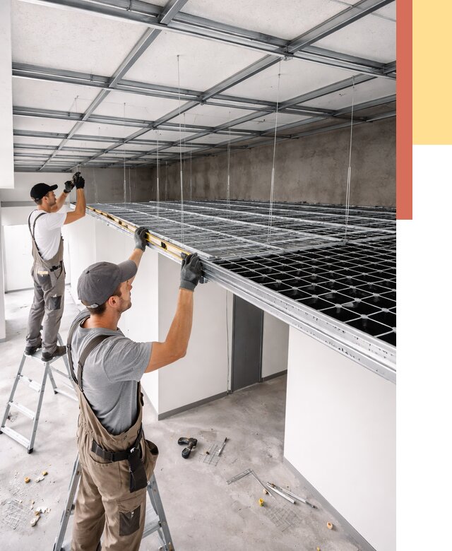 Монтаж потолка грильято в Щелково от 468 руб./м² — быстрая сборка под ключ | ОТДЕЛОЧНИК-Щлк