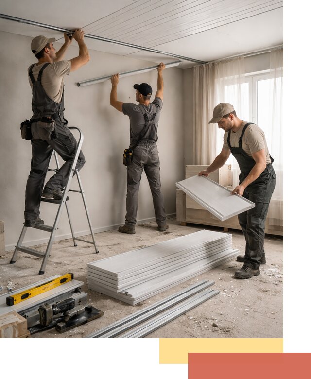 Монтаж потолка из ПВХ панелей в Щелково оперативно и качественно