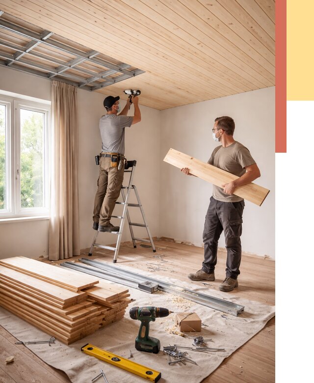 Монтаж потолка из вагонки в Щелково от 6762 руб. | Быстро и недорого — ОТДЕЛОЧНИК-Щлк