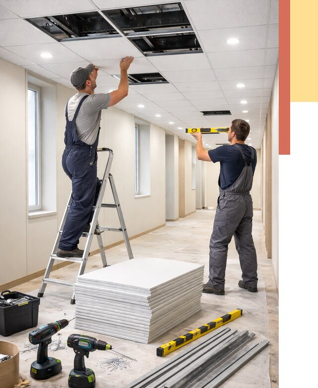 Ремонт потолка Армстронг в Щелково от 4681 руб. — быстро и недорого | ОТДЕЛОЧНИК-Щлк