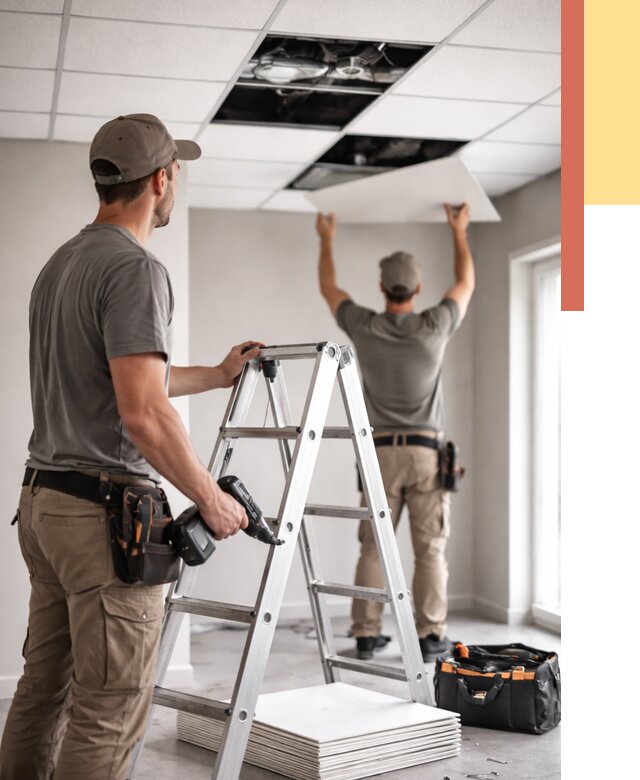 Обслуживание подвесного потолка в Щелково от 3641 руб. — быстро и недорого | ОТДЕЛОЧНИК-Щлк